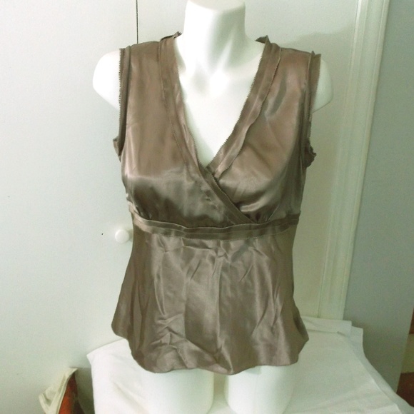 Jones Wear Tops - Jones Wear Satin V Neck Brown Blouse 12 Misses